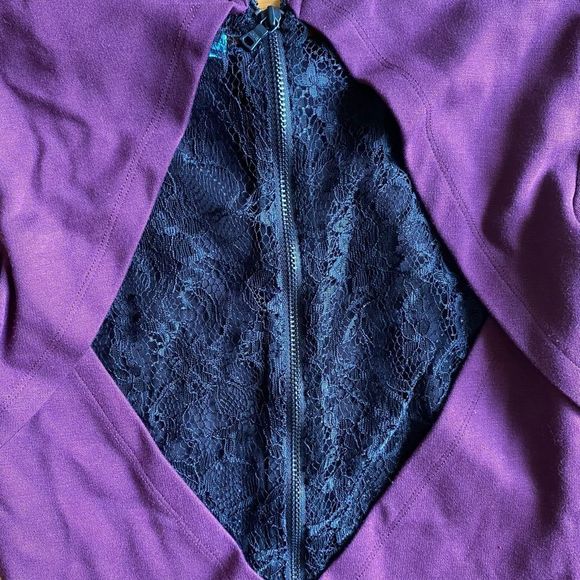 Alice + Olivia Dionne Purple Lace Dress - Size 0 - Picture 10 of 11